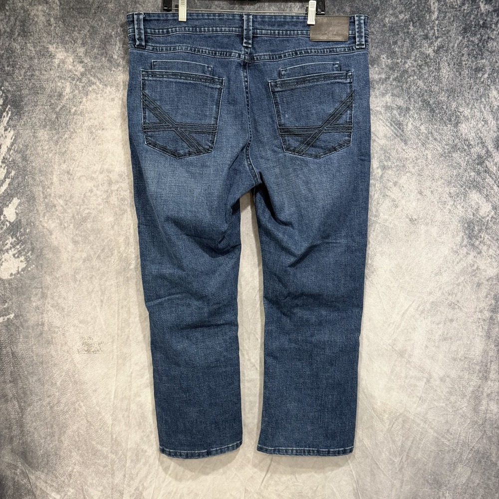 T K Axel Men's Slim Bootcut Stretch Jeans Dark Wash 38x30 Country Cowboy